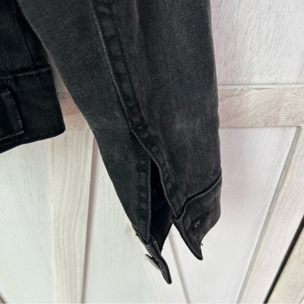 💋J Brand black charcoal denim jean jacket 🧥 XS worn 2x - Picture 6 of 9